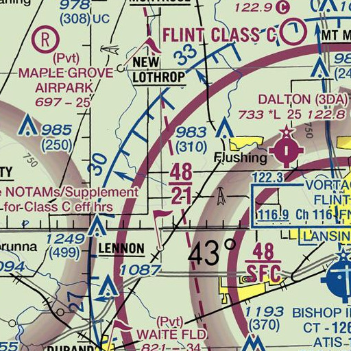 FAA VFR chart of Penoyer Drain, MI