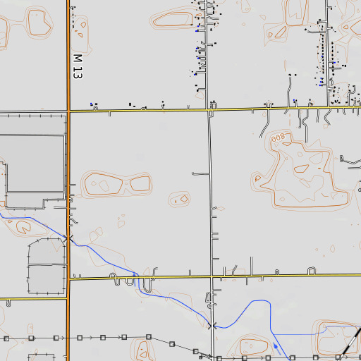 OpenTopoMap map of Penoyer Drain, MI