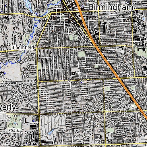 OpenTopoMap map of Pierce School, MI