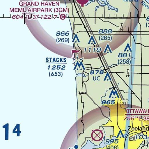 FAA VFR chart of Pigeon River, MI