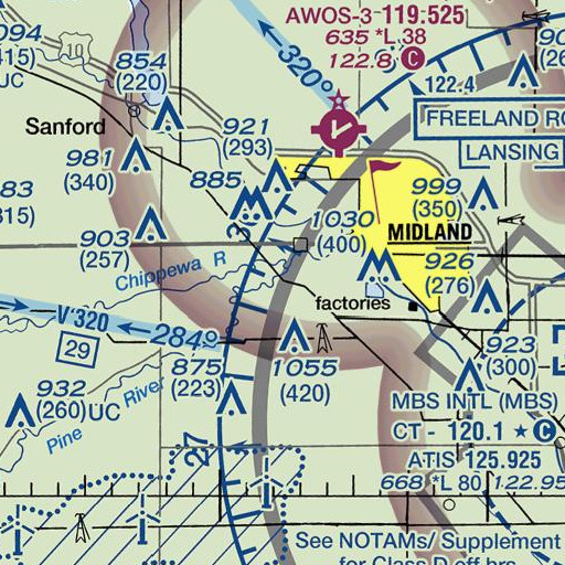 FAA VFR chart of Pine River School, MI