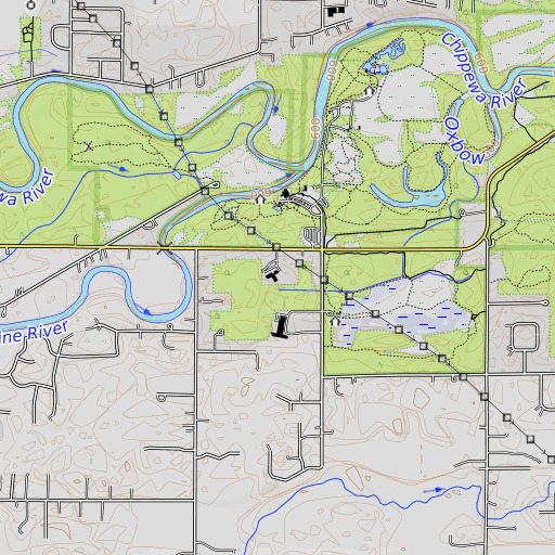 OpenTopoMap map of Pine River School, MI