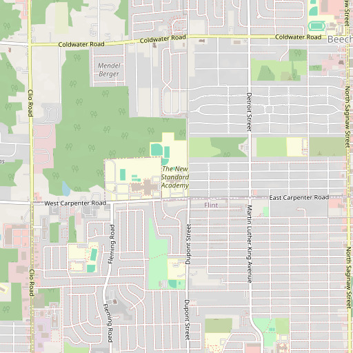 OpenStreetMap map of Powers High School, MI