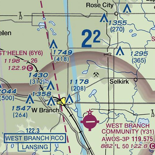 FAA VFR chart of Rapid Creek, MI