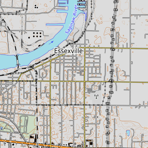 OpenTopoMap map of Saint John School, MI