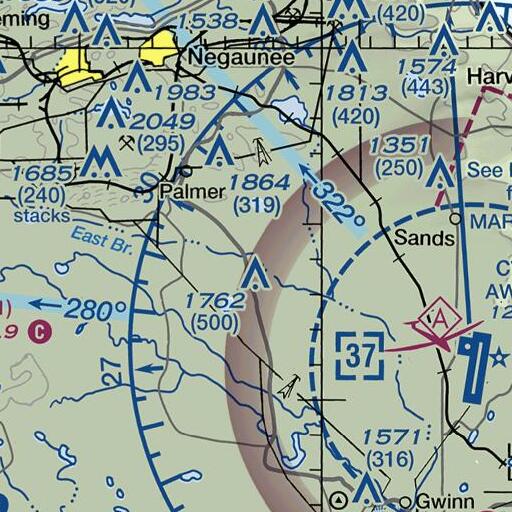 FAA VFR chart of Schweitzer Creek, MI