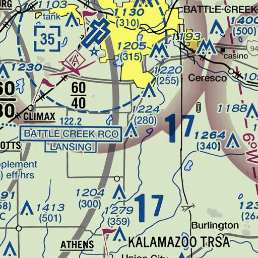 FAA VFR chart of Severence Creek, MI