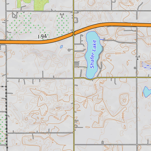 OpenTopoMap map of Shafer School, MI