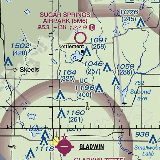 FAA VFR chart of Shell Drain, MI