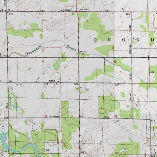 USGS 24K topo map of Sherd School, MI
