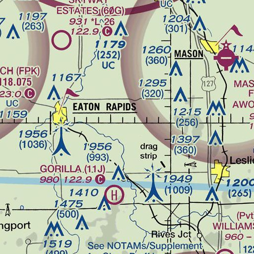 FAA VFR chart of Sherd School, MI