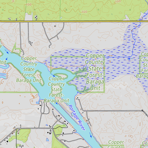OpenTopoMap map of Silver Creek, MI
