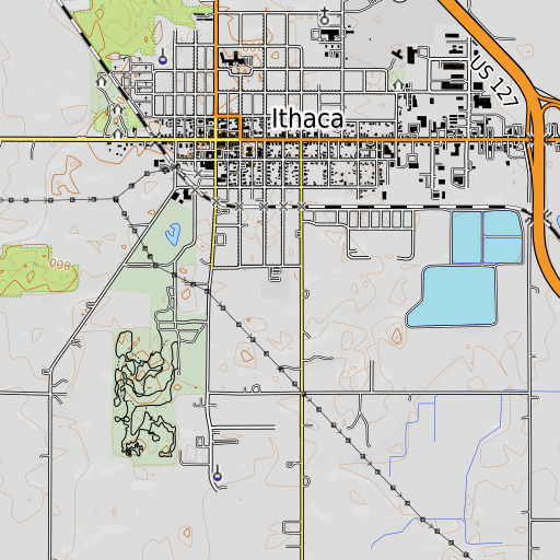 OpenTopoMap map of South School, MI