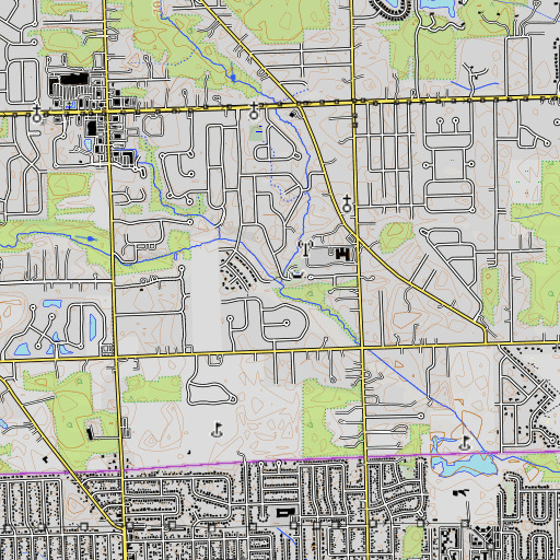 OpenTopoMap map of Spring Brook, MI