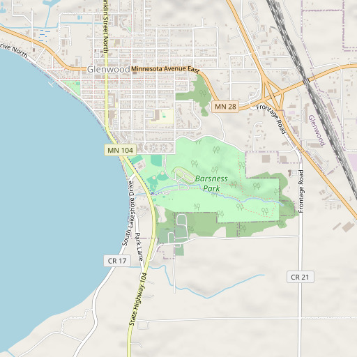OpenStreetMap map of Barsness Park, MN