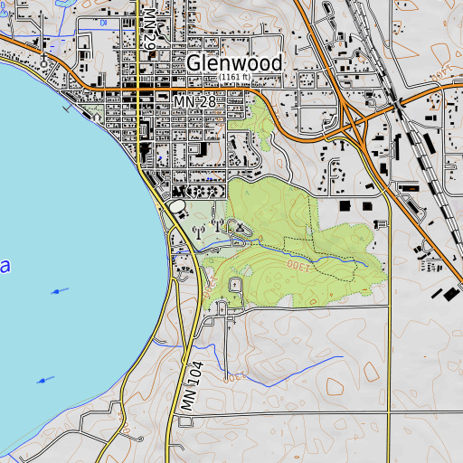 OpenTopoMap map of Barsness Park, MN
