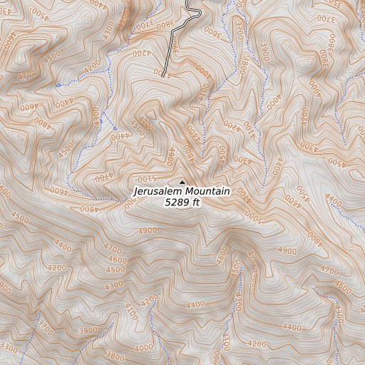 OpenTopoMap map of Jerusalem Mountain, AZ