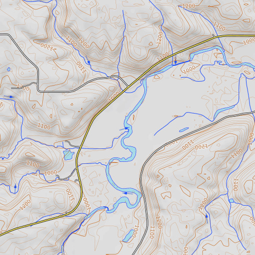 OpenTopoMap map of Carson Creek, MN