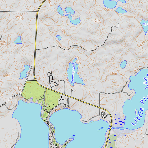 OpenTopoMap map of Dummer Lake, MN