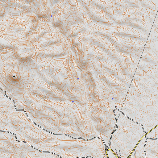 OpenTopoMap map of Anderson Spring, AZ