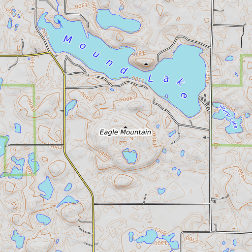 OpenTopoMap map of Eagle Mountain, MN