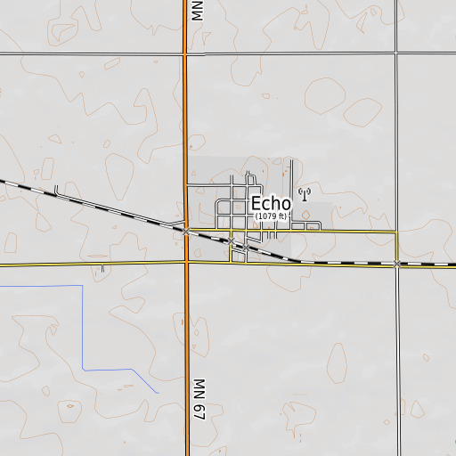 OpenTopoMap map of Echo, MN