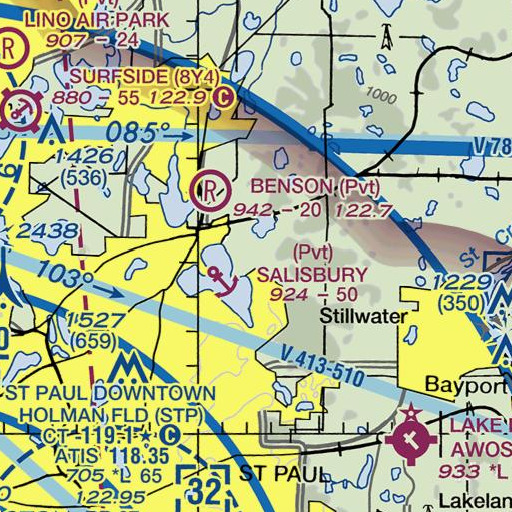 FAA VFR chart of Echo Lake, MN