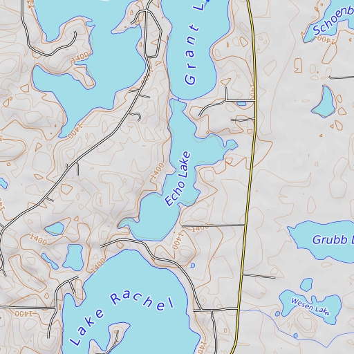OpenTopoMap map of Echo Lake, MN