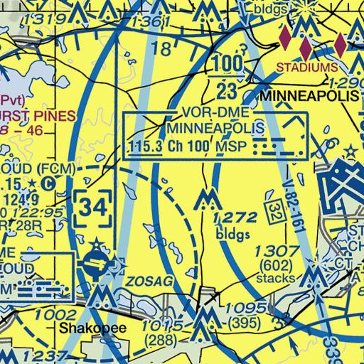 FAA VFR chart of Edina High School, MN