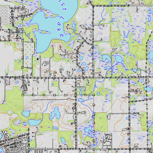 OpenTopoMap map of Elletson School, MN