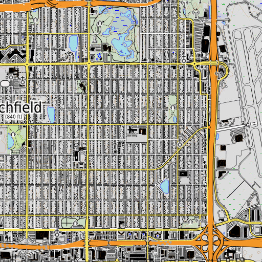 OpenTopoMap map of Elliot School, MN