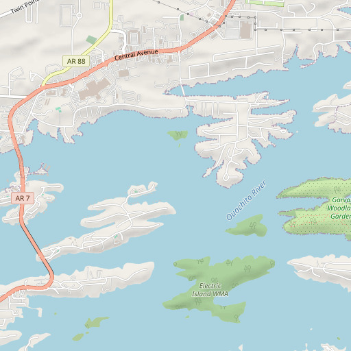 OpenStreetMap map of Smiths Ferry (historical), AR