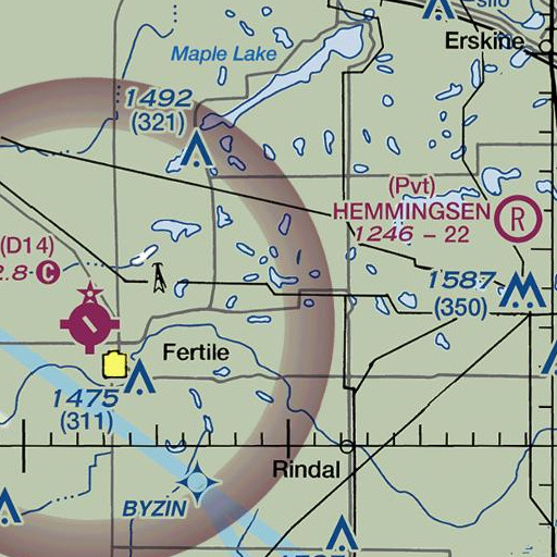 FAA VFR chart of Halverson Lake, MN