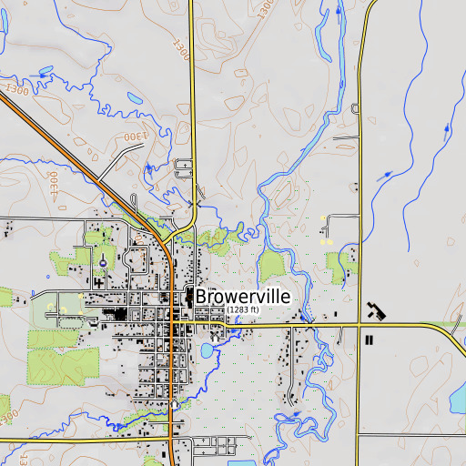 OpenTopoMap map of Harris Creek, MN
