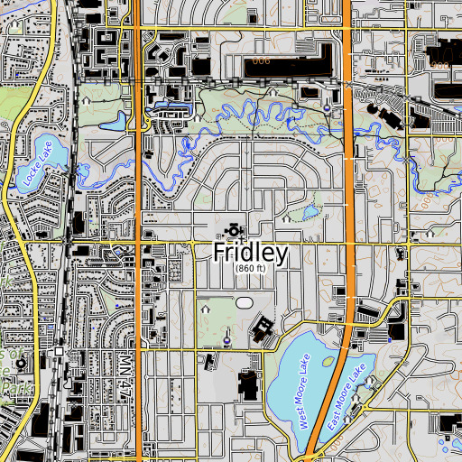 OpenTopoMap map of Hayes Elementary School, MN