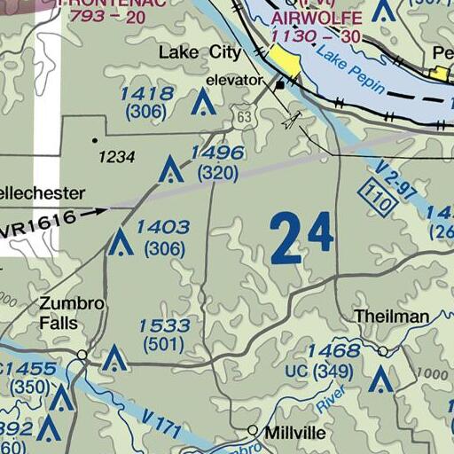 FAA VFR chart of Hell Coulee, MN