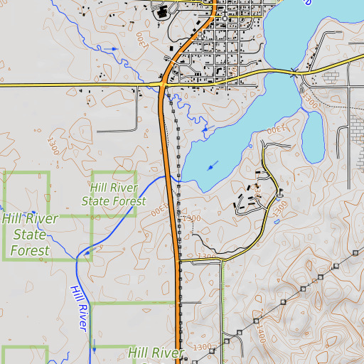 OpenTopoMap map of Hill River, MN
