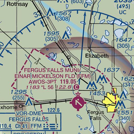 FAA VFR chart of Johnson Lake, MN