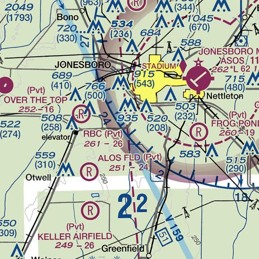 FAA VFR chart of Valley View Intermediate School, AR
