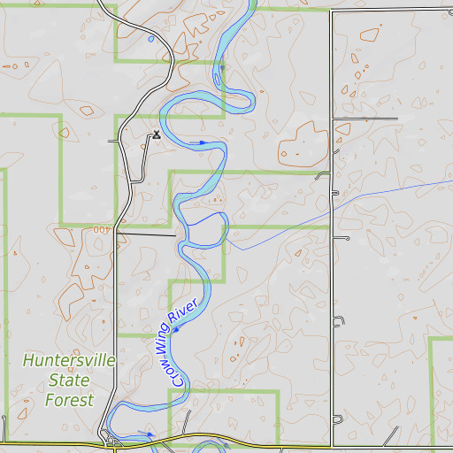 OpenTopoMap map of Kossila Oxbow, MN