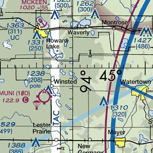 FAA VFR chart of Lake Ida School, MN