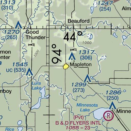 FAA VFR chart of Mapleton, MN