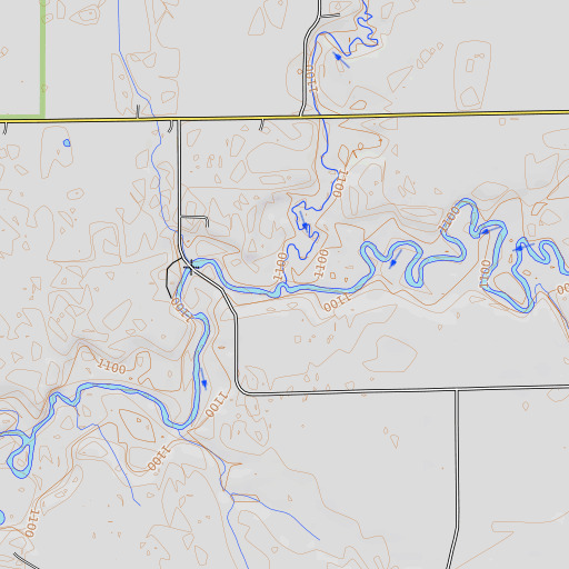 OpenTopoMap map of Marsh Creek, MN