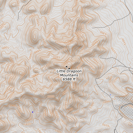 OpenTopoMap map of Lime Peak, AZ
