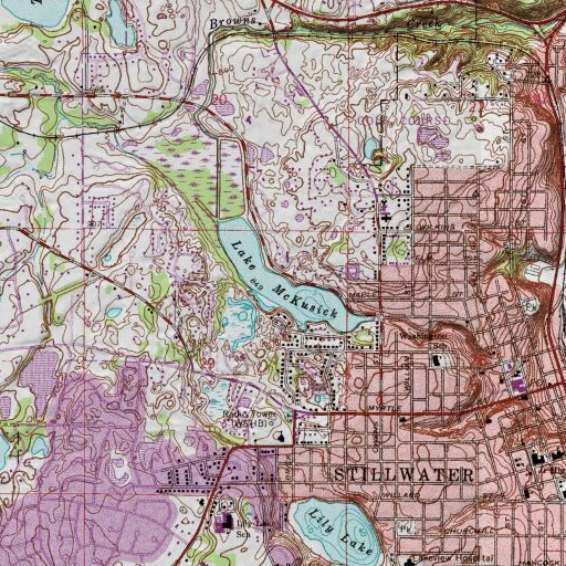 USGS 24K topo map of Lake McKusick, MN