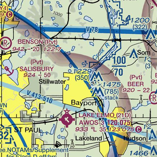 FAA VFR chart of Lake McKusick, MN