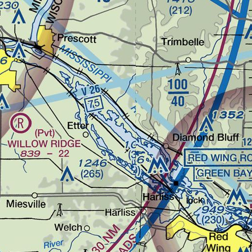 FAA VFR chart of Miley Run, MN