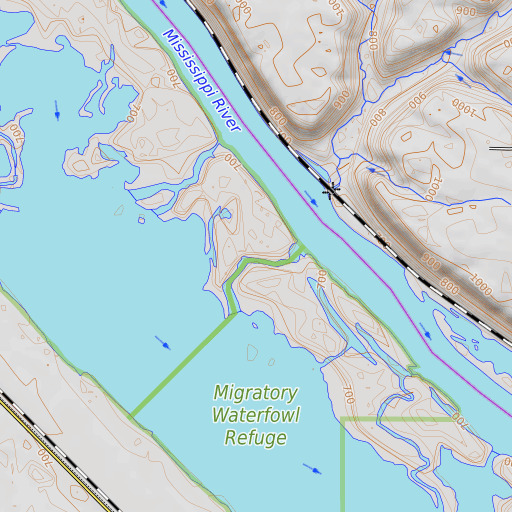 OpenTopoMap map of Miley Run, MN