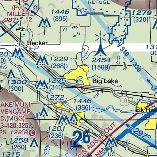 FAA VFR chart of Lake Mitchell, MN