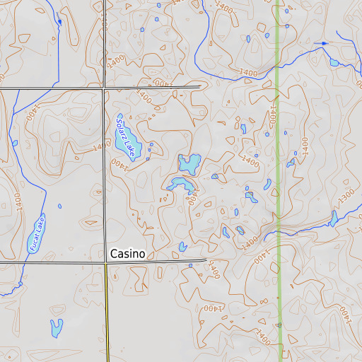 OpenTopoMap map of Moon Pond, MN
